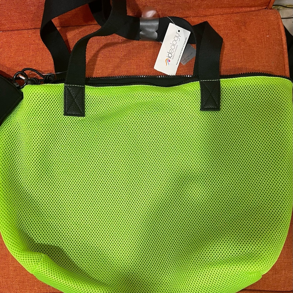 Ideology Neon Green Mesh Tote Bag NWT